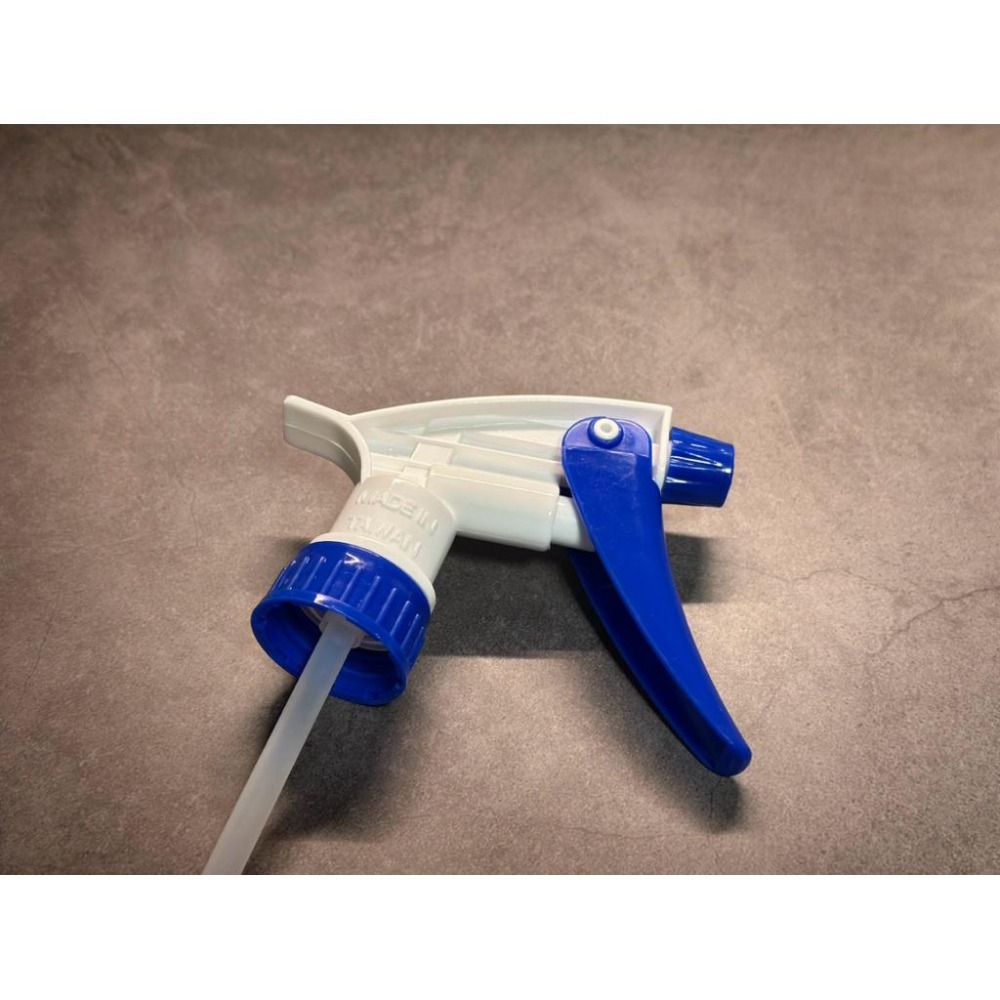 白藍 台灣製造耐酸鹼噴頭＋HDPE 1000ml圓瓶｜NBR耐油橡膠｜316不鏽鋼彈簧｜強酸強鹼清潔劑專用噴瓶-細節圖4