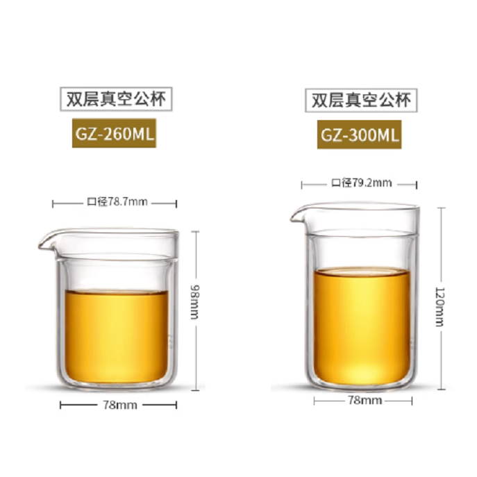 雙層玻璃公道杯(1入2個-細節圖2
