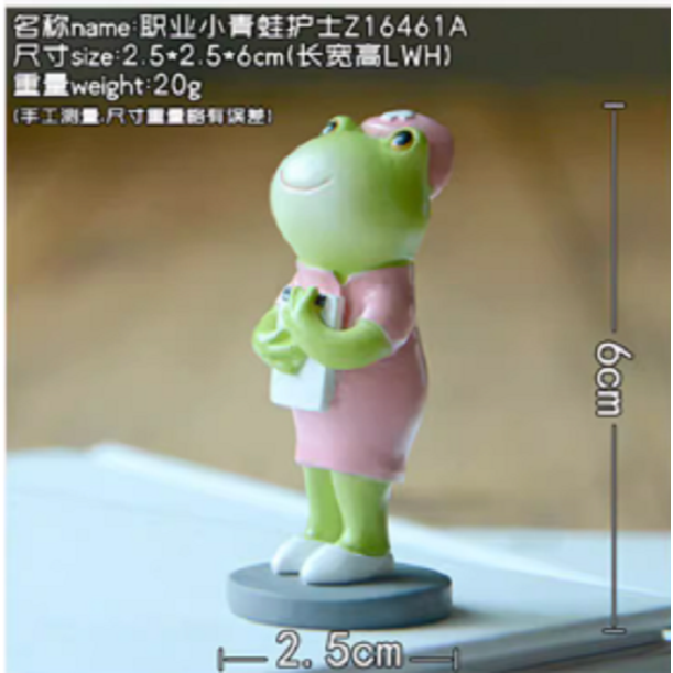 可愛職業小青蛙擺件(1入2個-細節圖2