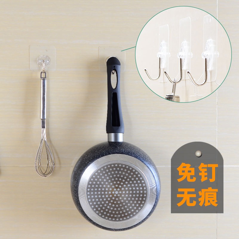 掛鉤強力粘膠貼墻壁壁掛承重吸盤無痕粘貼門後廚房掛勾免打孔粘鉤-細節圖4