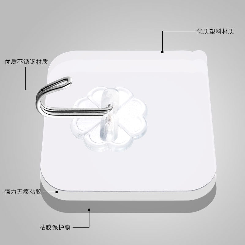 掛鉤強力粘膠貼墻壁壁掛承重吸盤無痕粘貼門後廚房掛勾免打孔粘鉤-細節圖5