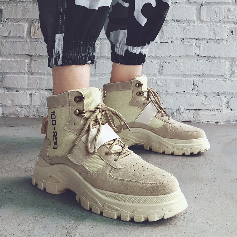 馬丁靴男靴子高幫雪地男鞋冬季加絨棉靴短靴潮工裝靴英倫潮流百搭-細節圖3