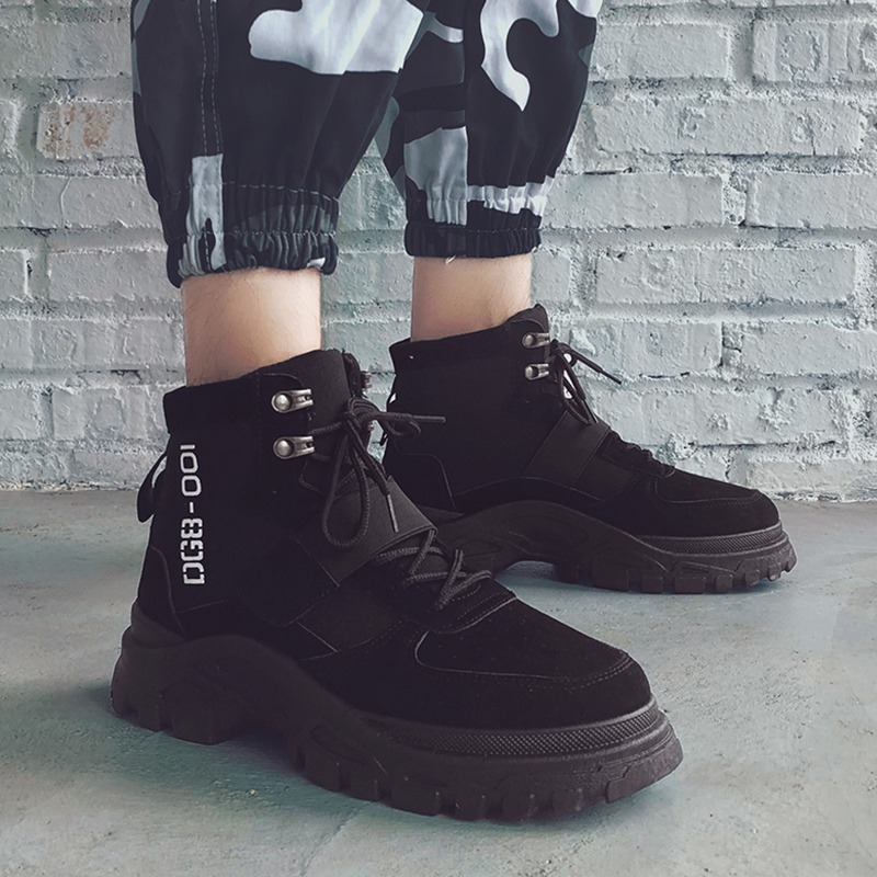 馬丁靴男靴子高幫雪地男鞋冬季加絨棉靴短靴潮工裝靴英倫潮流百搭-細節圖4