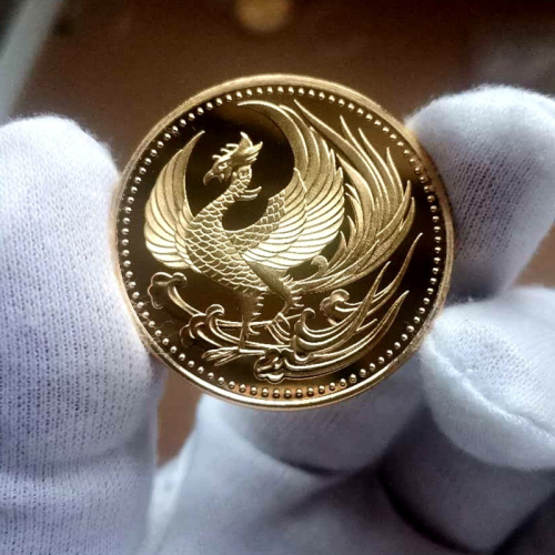 紀念章 鍍金 鳳凰菊花  硬幣 鳳凰金幣 亞洲 東京奧運紀念幣