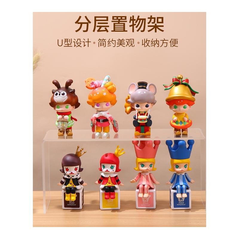 亞克力盲盒展示架階梯式全透明密林古堡娃娃手辦泡泡瑪特收納盒-細節圖5