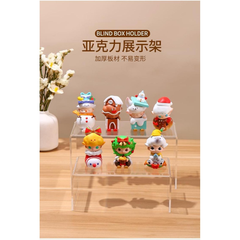 亞克力盲盒展示架階梯式全透明密林古堡娃娃手辦泡泡瑪特收納盒-細節圖9