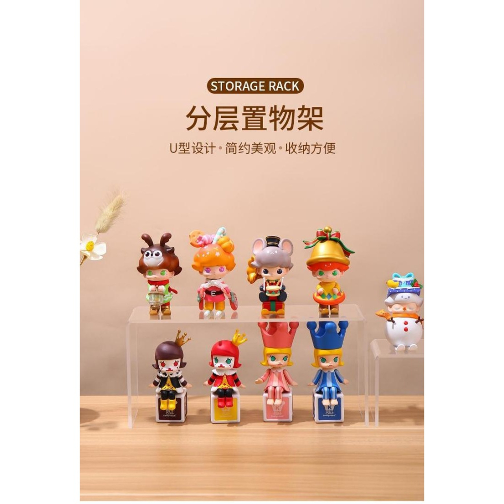 亞克力盲盒展示架階梯式全透明密林古堡娃娃手辦泡泡瑪特收納盒-細節圖10