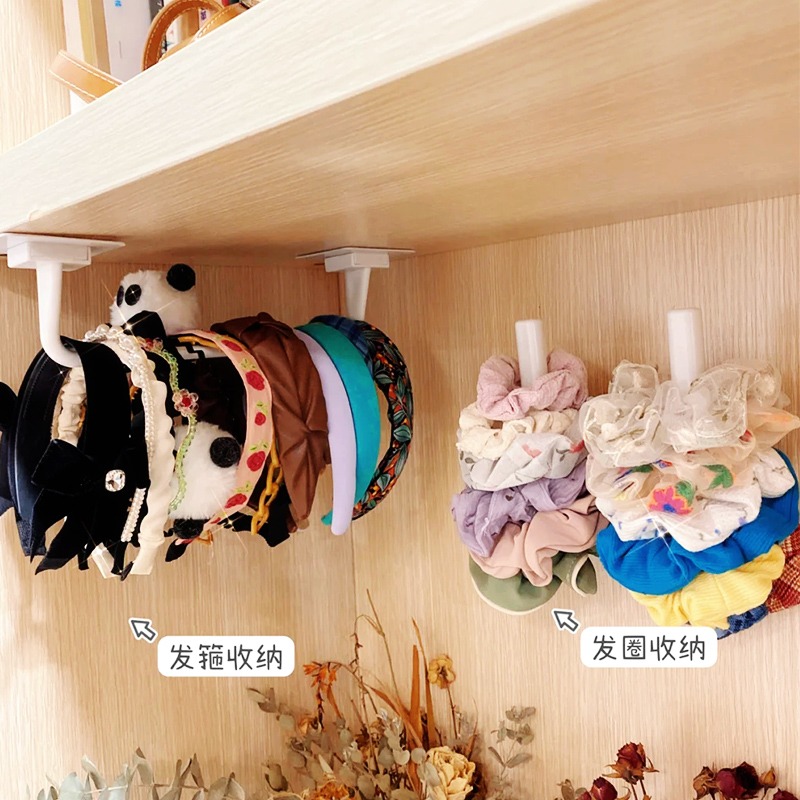 發箍發圈收納架頭花掛墻架子發飾發帶首飾品展示架神器免打孔掛鉤-細節圖2