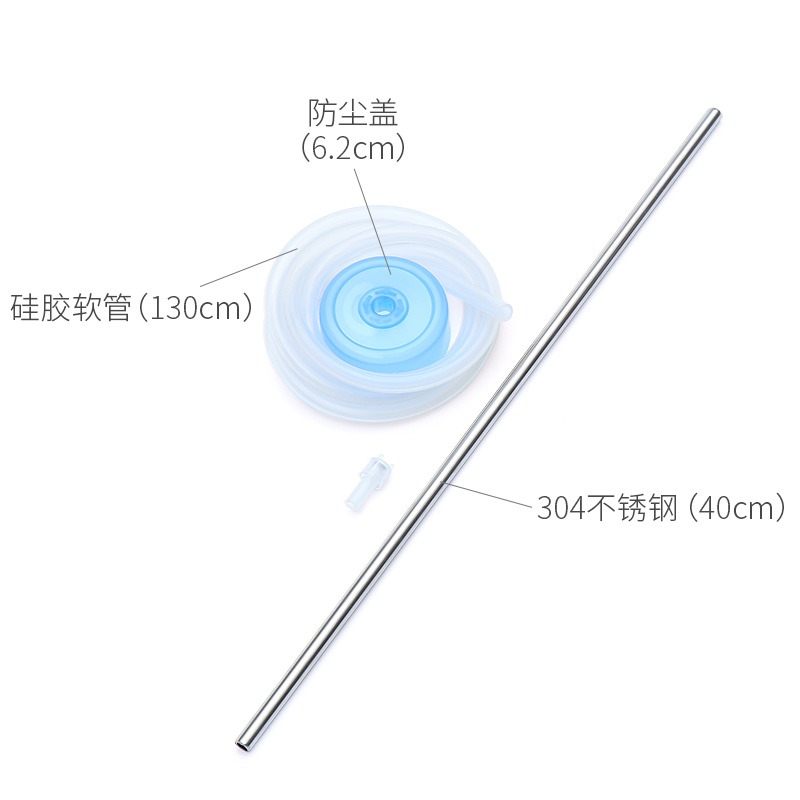 森典 自動上水管桶裝水硅膠抽水管軟管茶具茶道配件不銹鋼吸水管-細節圖3