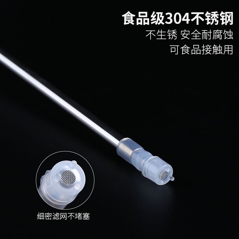 森典 自動上水管桶裝水硅膠抽水管軟管茶具茶道配件不銹鋼吸水管-細節圖4