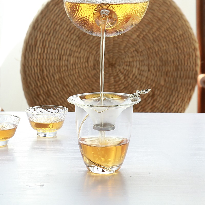 森典玻璃茶漏杯茶葉過濾器套裝創意功夫茶具配件茶隔茶濾網茶漏器-細節圖3