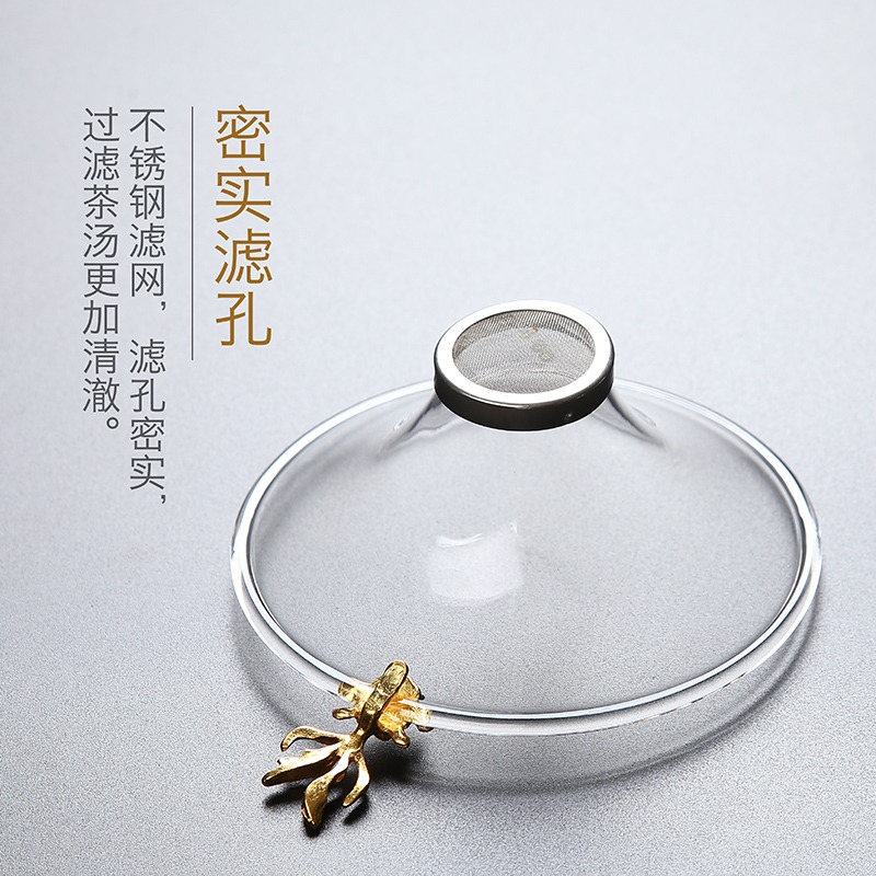 森典玻璃茶漏杯茶葉過濾器套裝創意功夫茶具配件茶隔茶濾網茶漏器-細節圖5
