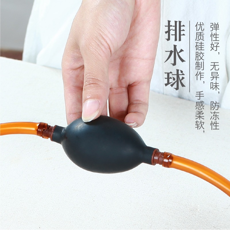 森典 茶盤排水管帶吸水球功夫茶具配件防凍硅膠排水球茶桶下水管-細節圖4