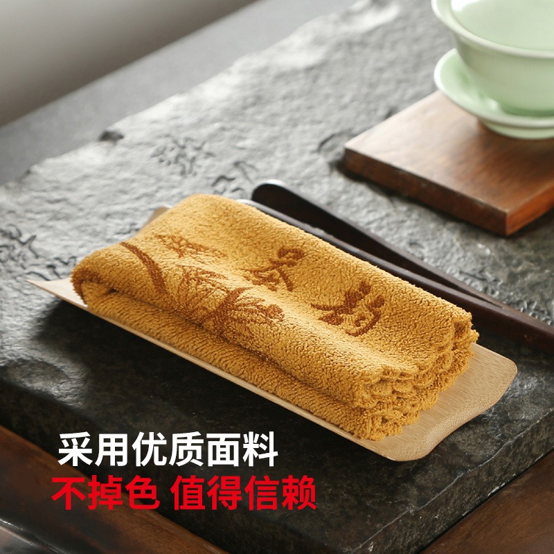 森典茶巾棉麻茶布茶韻功夫茶具茶道配件吸水加厚棉麻中國風禪意-細節圖3