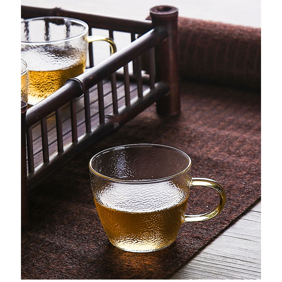森典 日式玻璃茶杯耐熱主人杯單杯帶把小杯子功夫茶具品茗杯6只裝-細節圖10