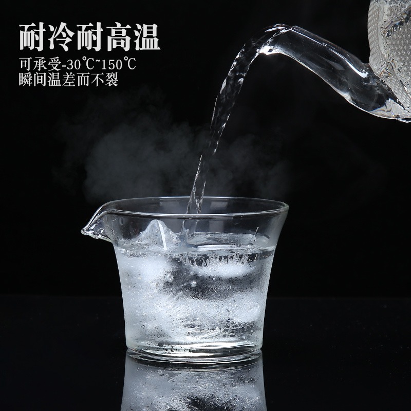 加厚玻璃三才蓋碗家用茶具功夫泡茶杯單個耐高溫茶碗帶蓋手抓壺-細節圖3