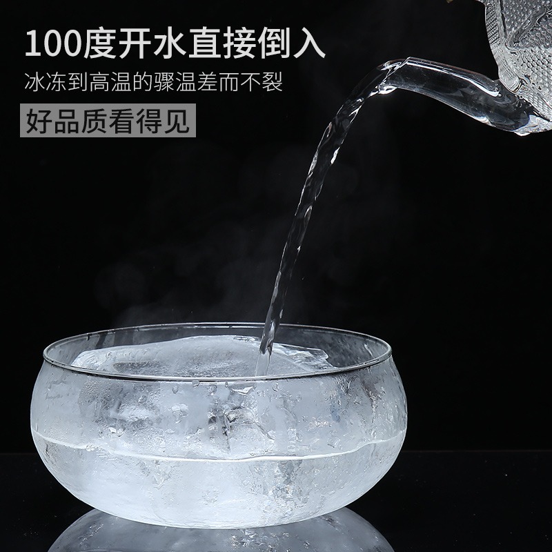 森典 日式錘紋玻璃茶洗筆洗功夫茶具茶道配件洗茶杯碗耐高溫杯洗-細節圖3