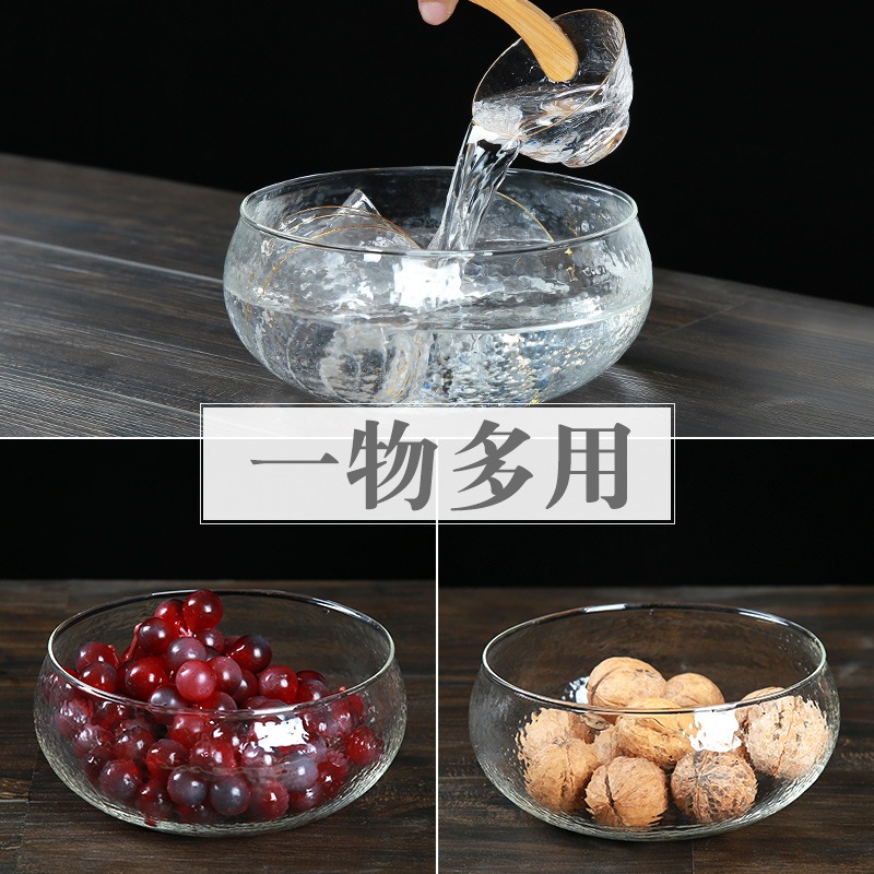 森典 日式錘紋玻璃茶洗筆洗功夫茶具茶道配件洗茶杯碗耐高溫杯洗-細節圖5