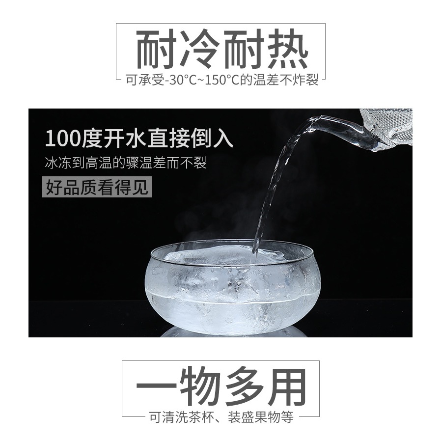 森典 日式錘紋玻璃茶洗筆洗功夫茶具茶道配件洗茶杯碗耐高溫杯洗-細節圖7