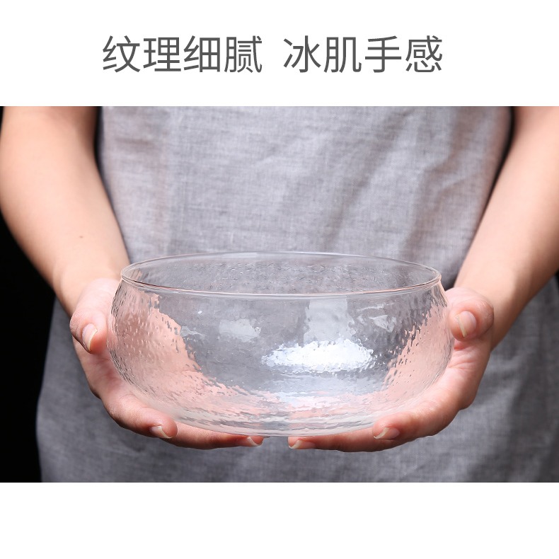森典 日式錘紋玻璃茶洗筆洗功夫茶具茶道配件洗茶杯碗耐高溫杯洗-細節圖9