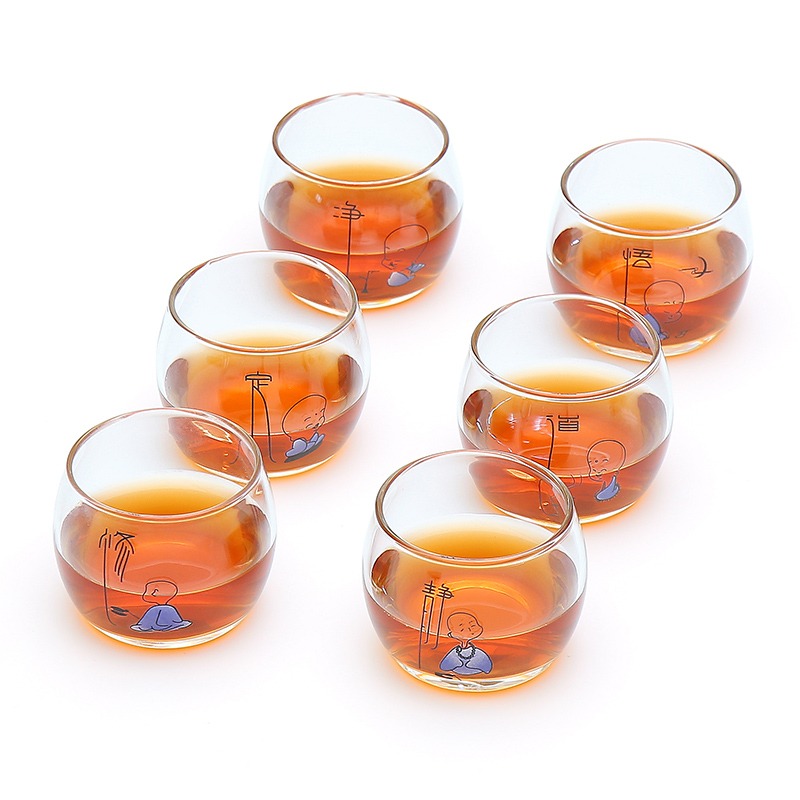 家用玻璃茶杯功夫透明茶具主人小杯子日式泡茶品茗喝單只加厚單杯-細節圖2