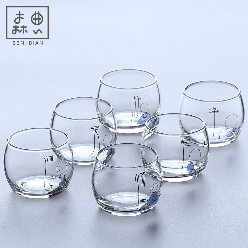 家用玻璃茶杯功夫透明茶具主人小杯子日式泡茶品茗喝單只加厚單杯-細節圖3