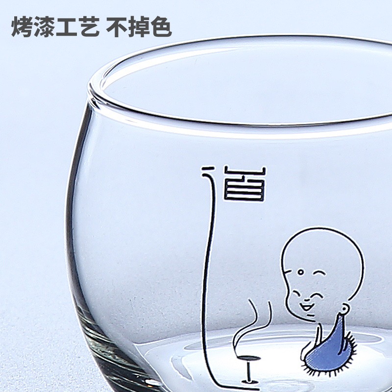 家用玻璃茶杯功夫透明茶具主人小杯子日式泡茶品茗喝單只加厚單杯-細節圖5