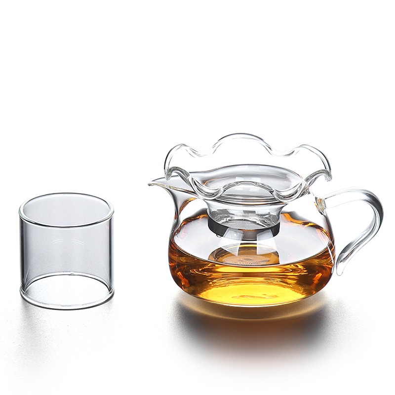 日式玻璃公道杯套裝帶茶漏一體加厚耐熱茶具配件分茶器過濾茶道-細節圖2