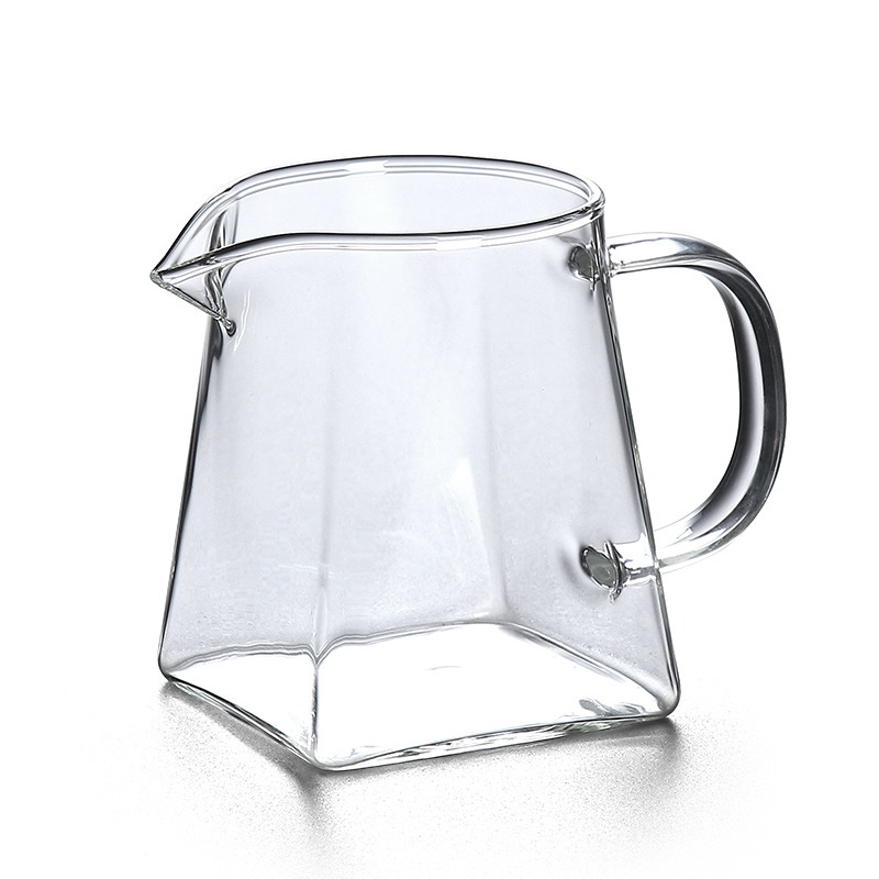 玻璃四方公道杯茶漏套裝加厚泡茶過濾網分茶器一體耐熱茶海茶具-細節圖2