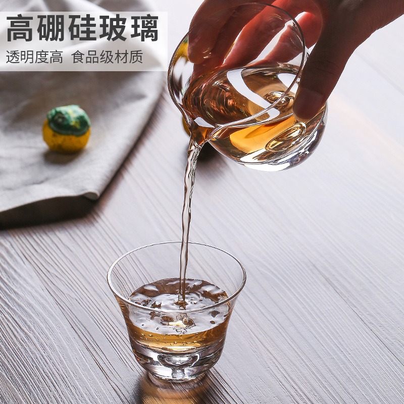 森典 日式玻璃小茶杯個人專用功夫茶具 耐高溫主人杯透明單只杯子-細節圖3