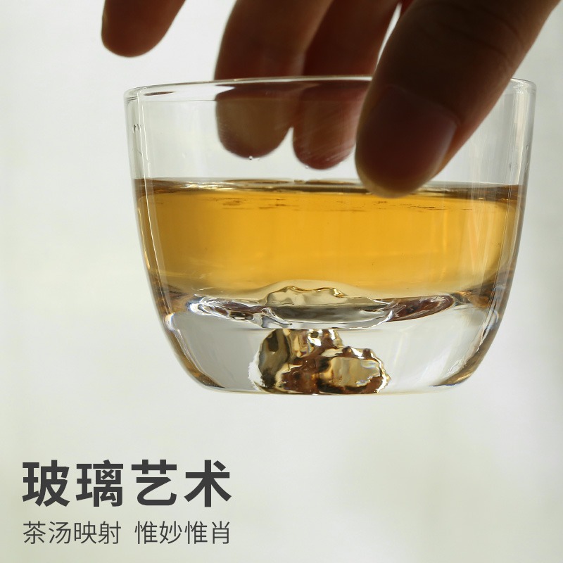 森典 日式玻璃小茶杯個人專用功夫茶具 耐高溫主人杯透明單只杯子-細節圖4