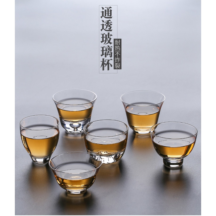 森典 日式玻璃小茶杯個人專用功夫茶具 耐高溫主人杯透明單只杯子-細節圖6