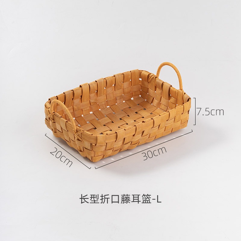 北歐麪包籃 烘焙家用藤編野餐籃桌面零食雜物儲物廚房水果收納筐-細節圖9