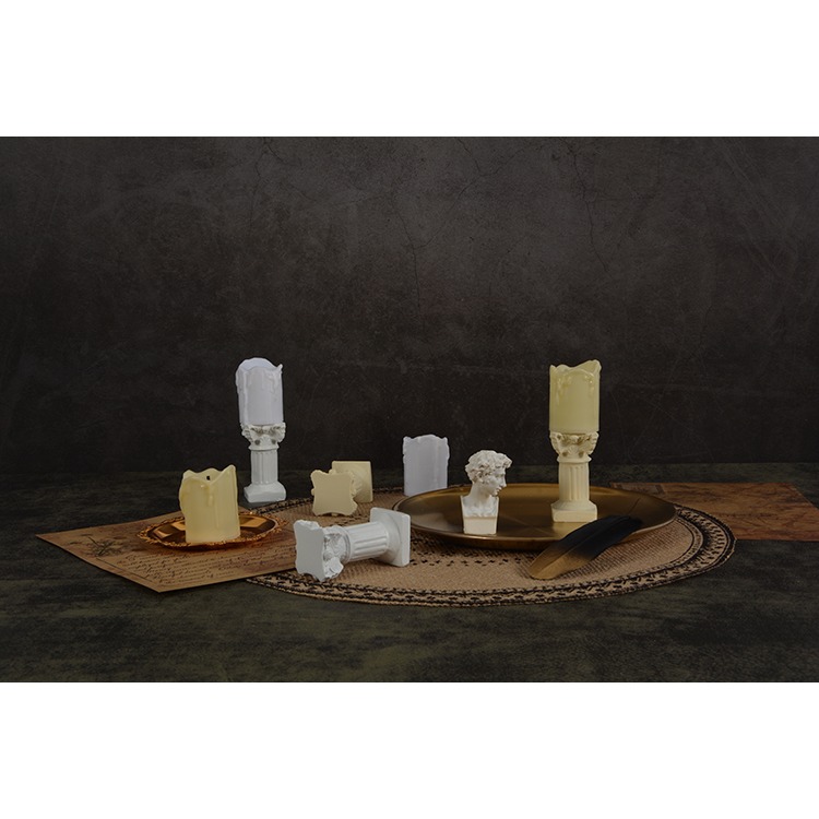 電子燈羅馬燭臺復古仿真蠟燭谷美擺拍照相攝影道具做舊裝飾小擺件-細節圖6