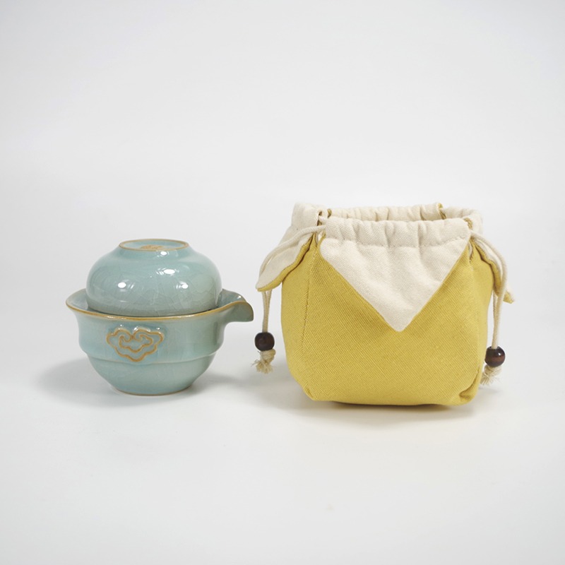 加厚棉麻茶杯收納袋主人杯單杯袋旅行便攜快客杯袋建盞袋子茶具包-細節圖4