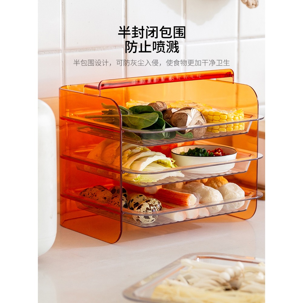 摩登主婦廚房多層配菜盤家用火鍋專用菜盤疊加託盤收納神器備菜盤-細節圖2