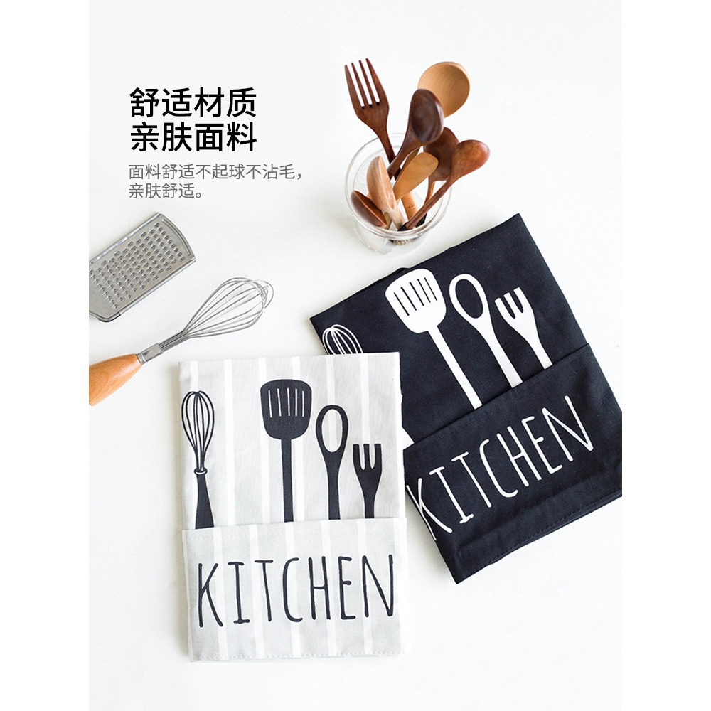 摩登主婦圍裙新款家用夏季廚房工作服女時尚罩衣薄款情侶透氣圍腰-細節圖3