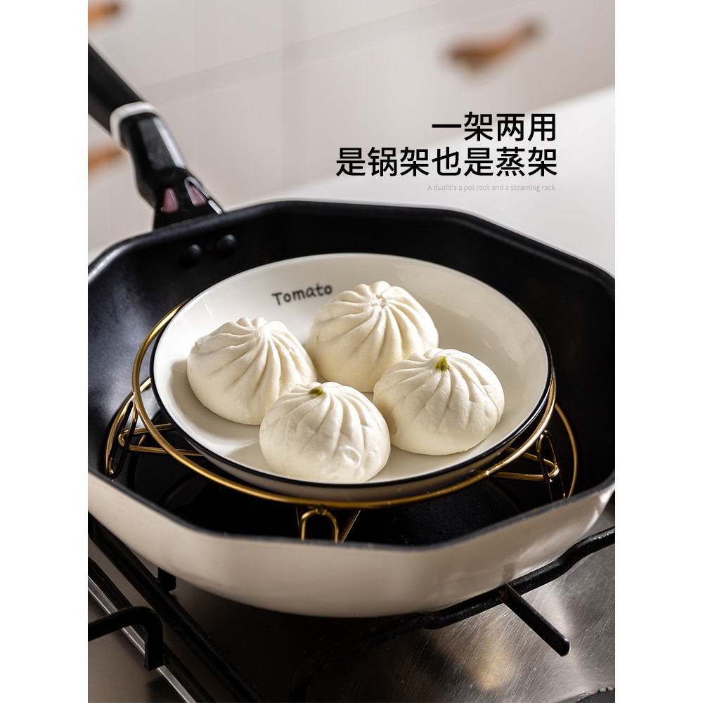 摩登主婦不銹鋼鍋架北歐多功能廚房家用放鍋置物架隔熱鍋具收納架-細節圖2