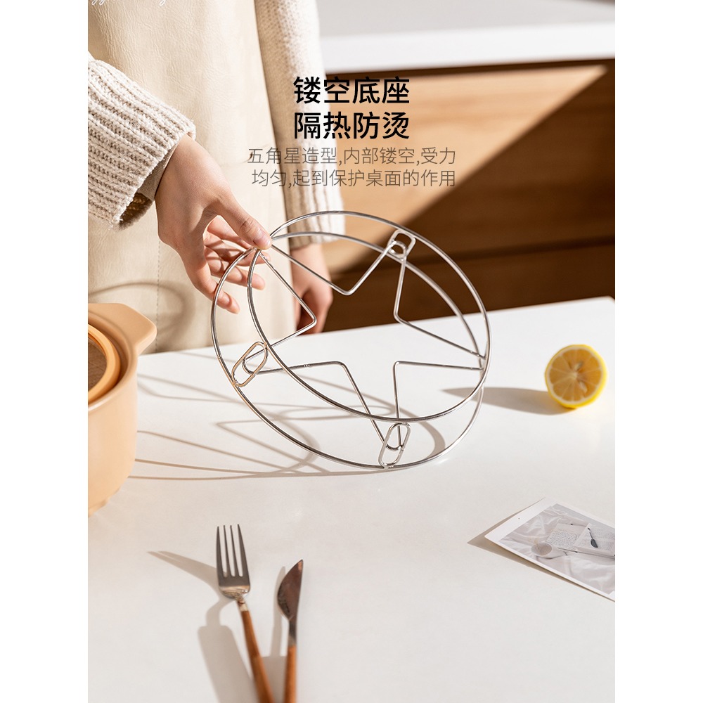 摩登主婦不銹鋼鍋架北歐多功能廚房家用放鍋置物架隔熱鍋具收納架-細節圖4
