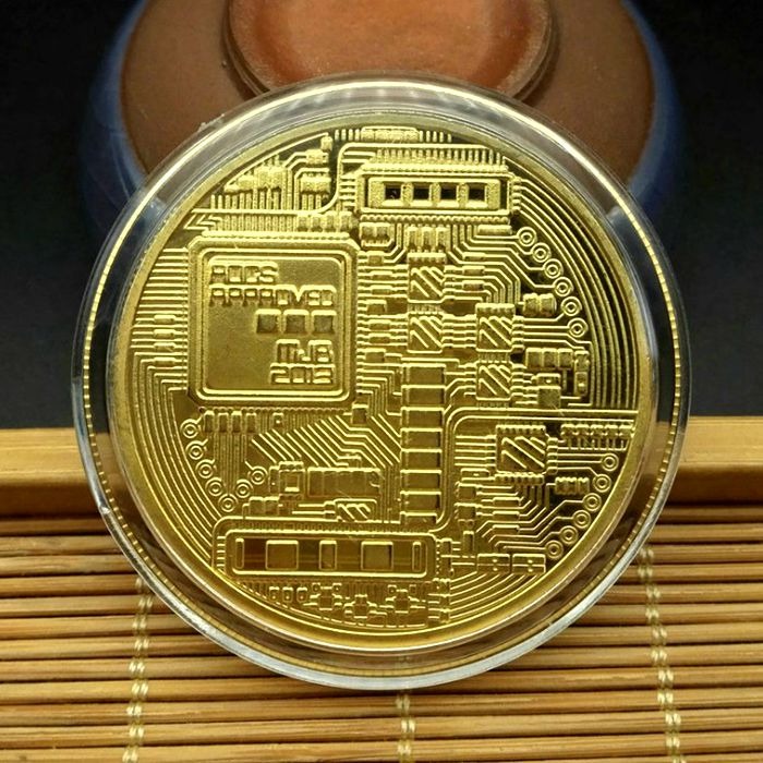 Bitcoin金幣比特紀念一個億金幣精製版BTC外幣兩個裝幸運禮品硬幣-細節圖8