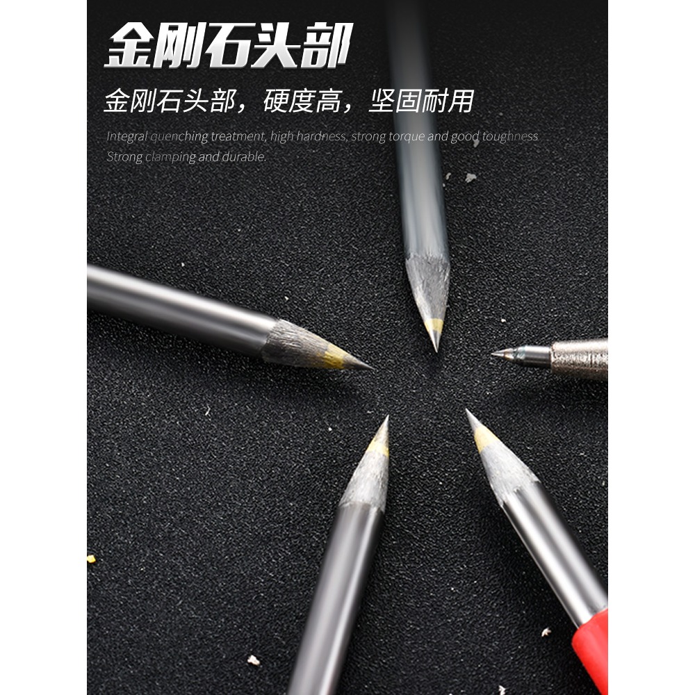 磁磚切割劃刀瓷磚劃針畫線多功能記號筆鎢鋼手動尖頭畫針鋼針合金-細節圖3