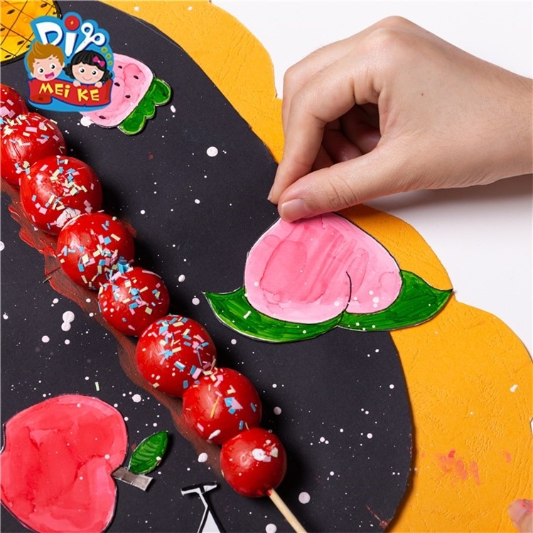 手工創意冰糖葫蘆作品畫兒童diy美術製作材料包幼兒園仿真美食-細節圖2