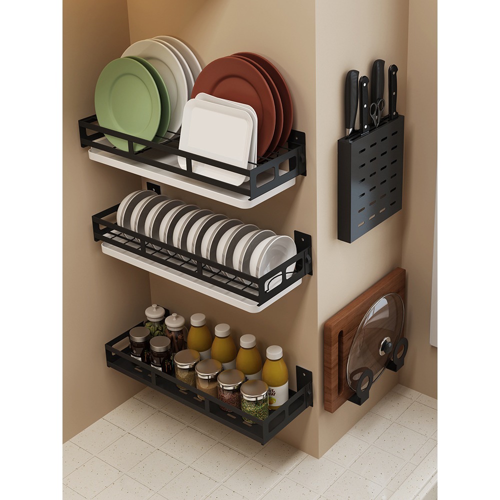 摩登主婦廚房置物架壁掛刀架調味料用品家用大全多功能碗盤收納架-細節圖2