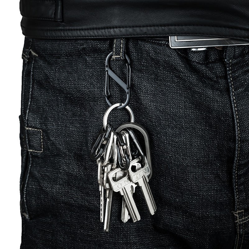 【買2送1】不銹鋼快掛掛扣掛鉤鑰匙扣 戶外8字扣登山扣揹包扣-細節圖3