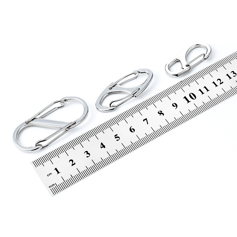 【買2送1】不銹鋼快掛掛扣掛鉤鑰匙扣 戶外8字扣登山扣揹包扣-細節圖4