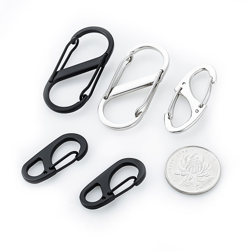 【買2送1】不銹鋼快掛掛扣掛鉤鑰匙扣 戶外8字扣登山扣揹包扣-細節圖5