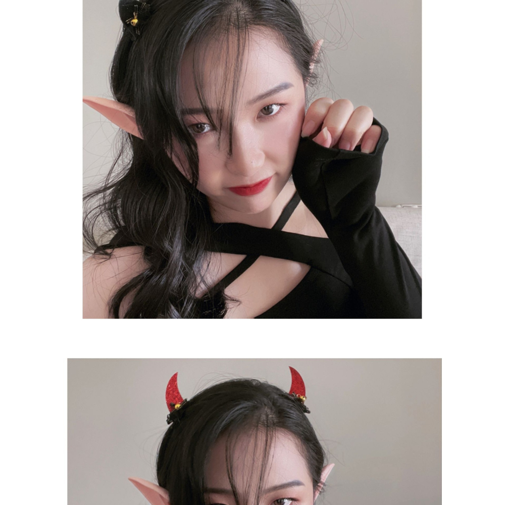 帶燈發光cos萬聖節頭飾惡魔角發箍發夾蜘蛛南瓜發卡貓咪頭箍蝙蝠-細節圖9