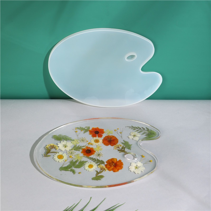 diy水晶滴膠創意手工鏡面調色盤畫板樹脂擺臺材料硅膠模具-細節圖2