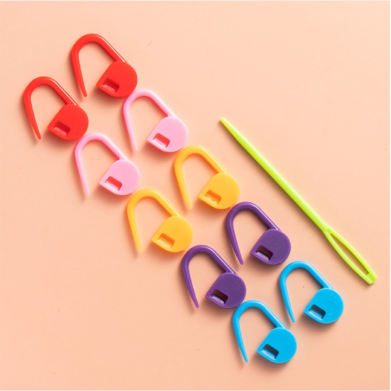 手工編織工具配件記號扣縫衣針塑料縫合針毛線鉤針小別針防解別扣-細節圖2