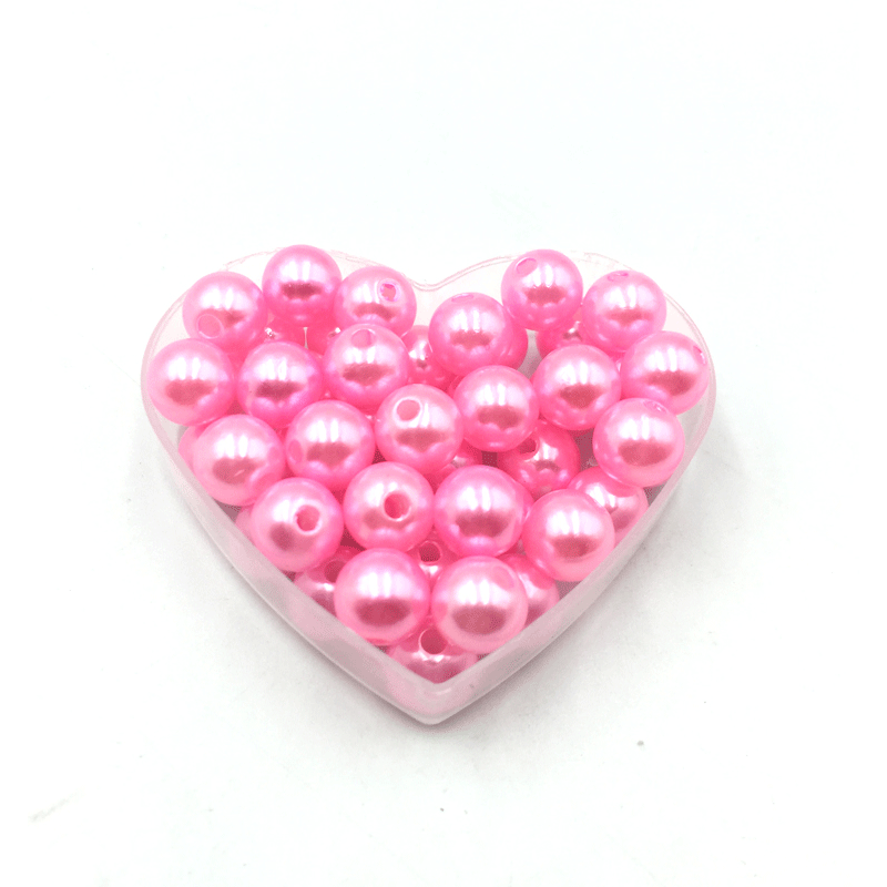 diy手工串珠材料10mm彩色珠子混裝仿珍珠散珠有孔假珍珠塑料珠子-細節圖10